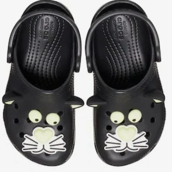 CROCS Shoes Crocs Kids Glow Black Cat Clogs Poshmark